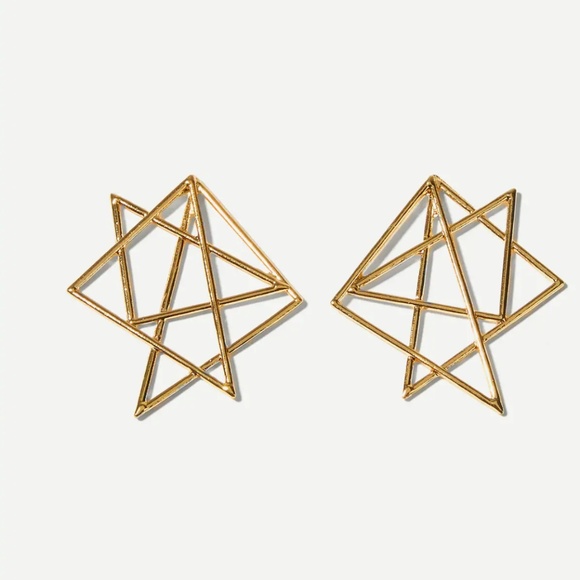 Jewelry - Geometric Star Gold Earrings